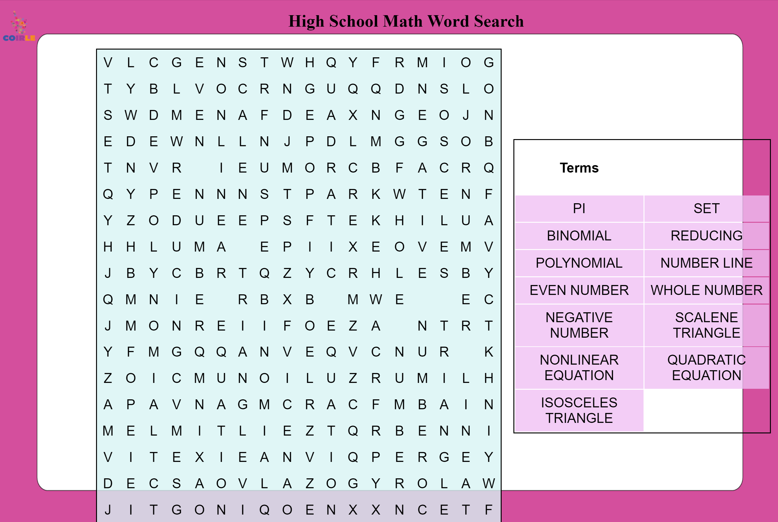 high-school-math-word-search-coirle