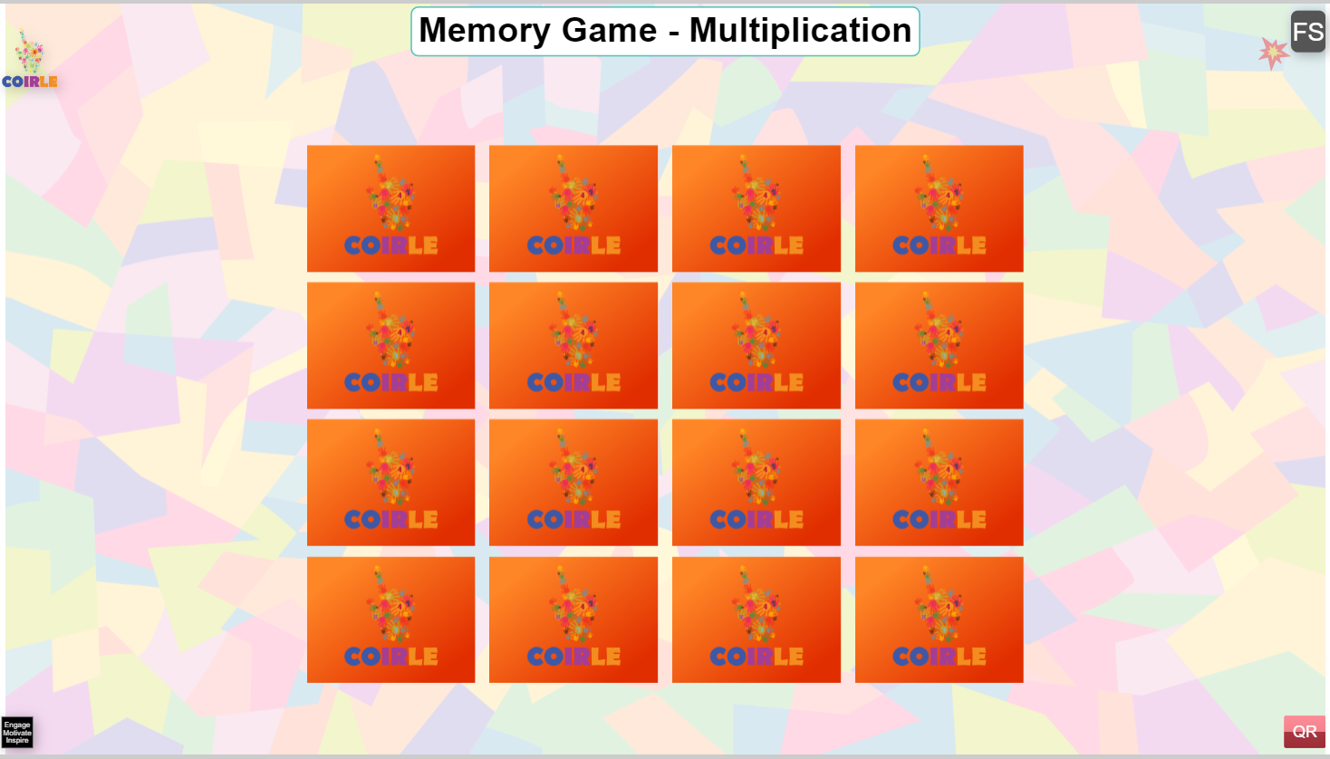 Memory Game Multiplication Coirle