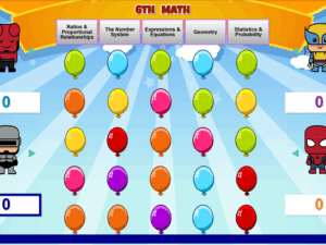 6th Grade Math Balloons Game