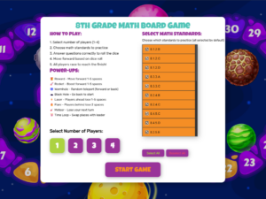 8th Grade Math Board Game