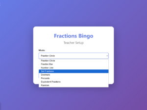 Fractions Bingo