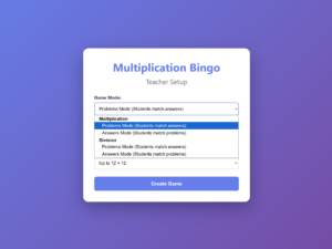 Multiplication Bingo